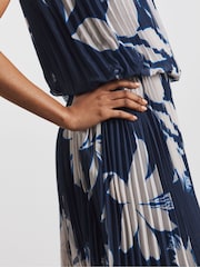 Joanna Hope Blue Pleated Dress - Image 3 of 4