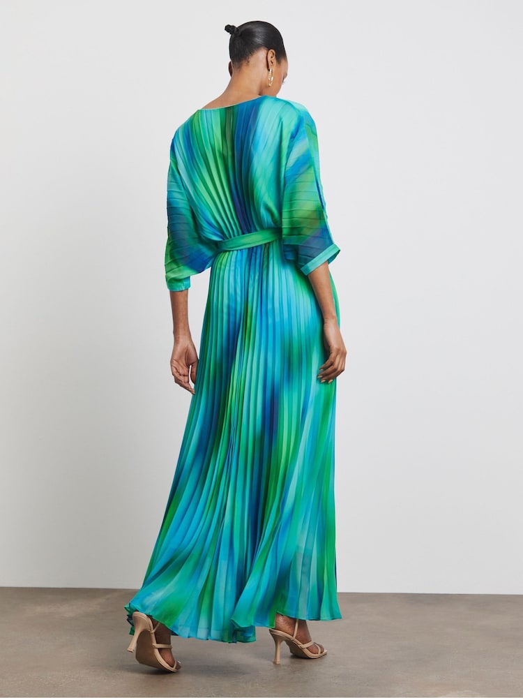 Joanna Hope Green Pleated Maxi Dress - Image 4 of 4