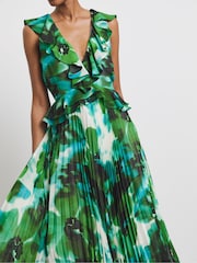 Joanna Hope Green Ruffle Corset Pleated Dress - Image 3 of 4