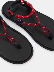 Hush Black Rope Detail Flat Sandals - Image 6 of 6