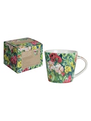 Designers Guild Set of 4 Vintage Green Tapestry Flower Mugs - Image 3 of 3
