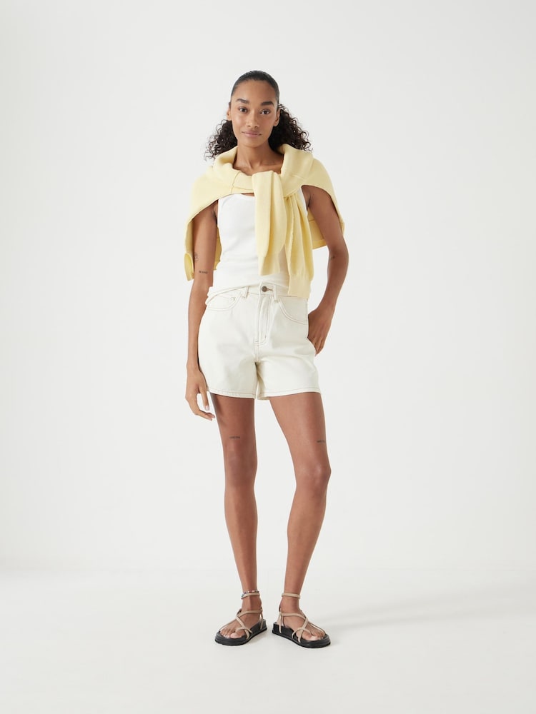 Hush Cream Essential Denim 100% Cotton Shorts - Image 2 of 6