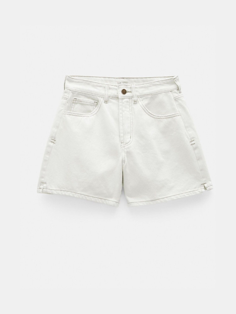 Hush Cream Essential Denim 100% Cotton Shorts - Image 6 of 6