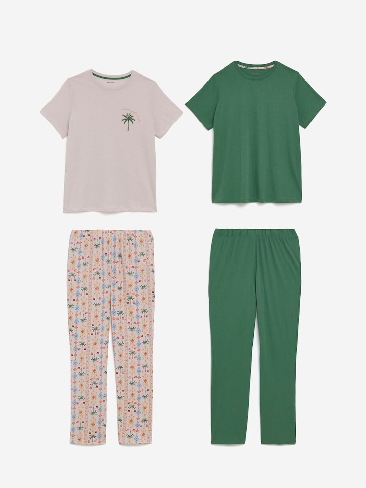 JD Williams Green Value Pyjamas Set 2 Pack - Image 1 of 4 JD Williams Green Value Pyjamas Set 2 Pack - Image 1 of 4