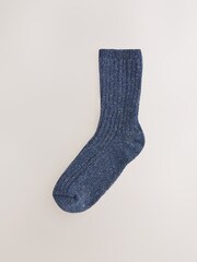 Tonal Blue Containing Wool Ankle Socks 3 Pack - Image 3 of 4