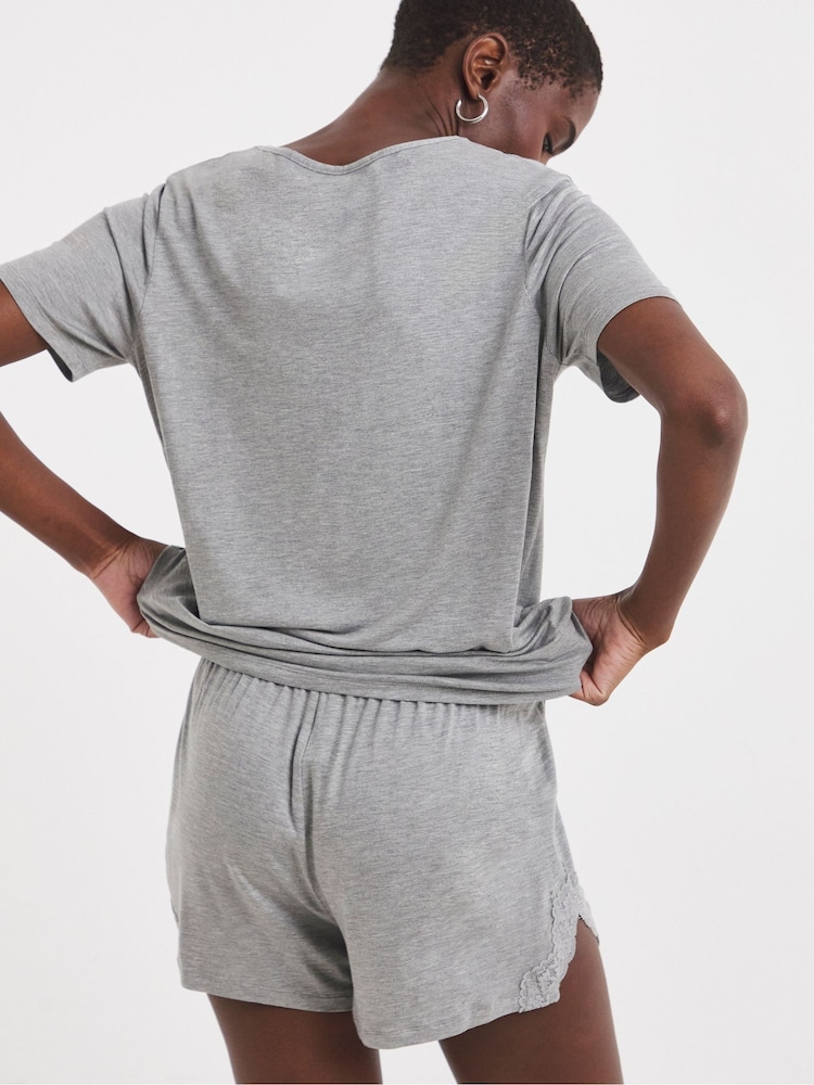 JD Williams Grey Lace Pyjamas Set - Image 2 of 4