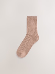 Pink/Neutral/Choc Containing Wool Ankle Socks 3 Pack - Image 4 of 6