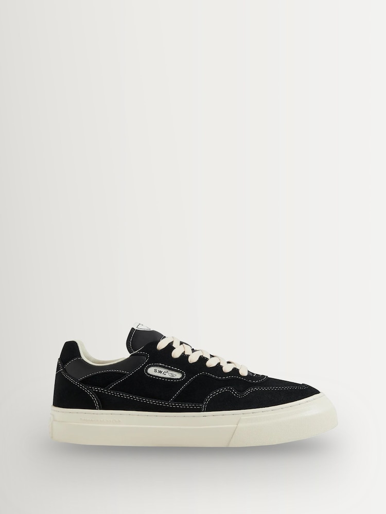 Stepney Workers Club Black Pearl Cup Suede Trainers - Image 1 of 5