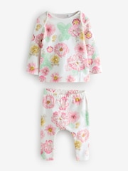 White Long Sleeve Top and Leggings Set - Image 1 of 1