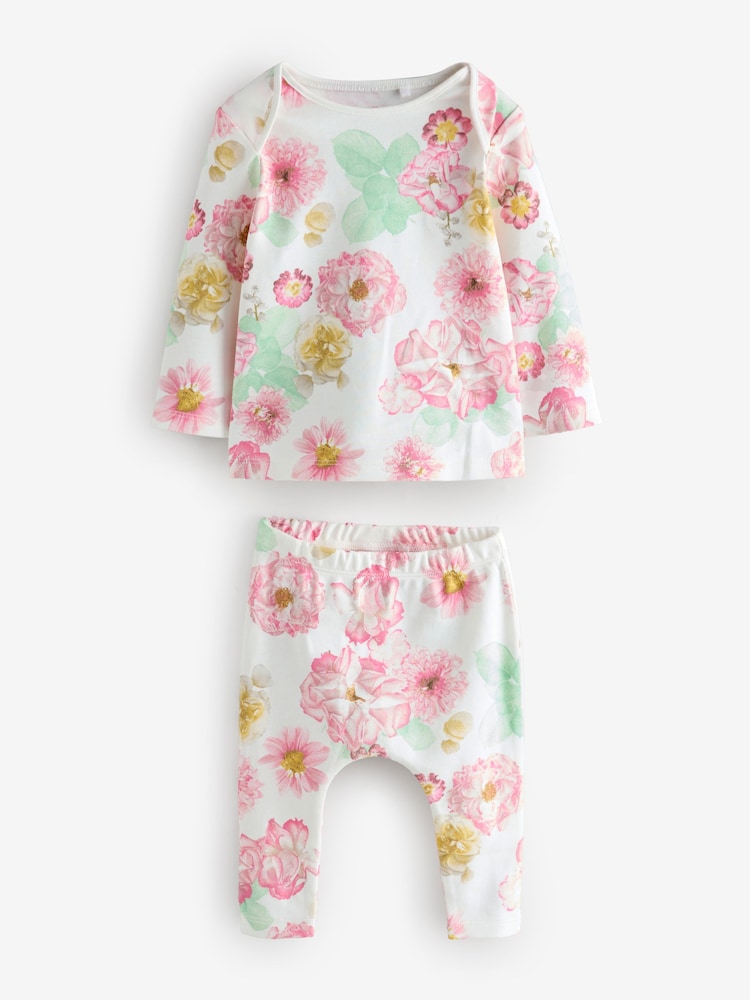 White Long Sleeve Top and Leggings Set - Image 1 of 1