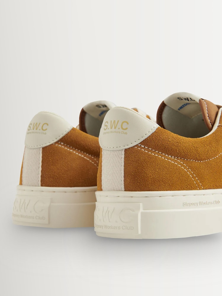 Stepney Workers Club Tan Brown Dellow 02 Cup Canvas Trainers - Image 5 of 5