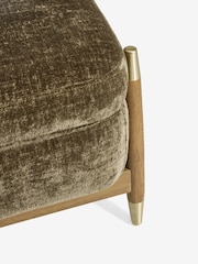 Plush Chenille Moss Green Flinton Large Wooden Storage Footstool - Image 8 of 10