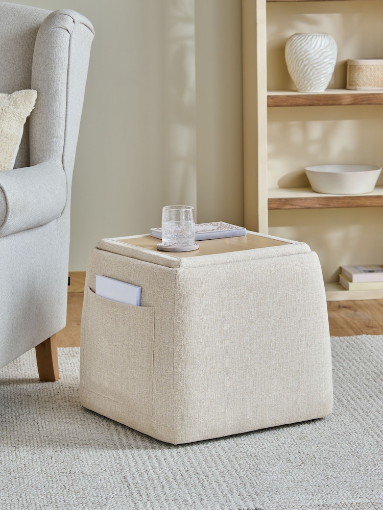 Tweedy Plain Light Natural Irvine Storage Stool - Image 1 of 6