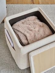 Tweedy Plain Light Natural Irvine Storage Stool - Image 3 of 6