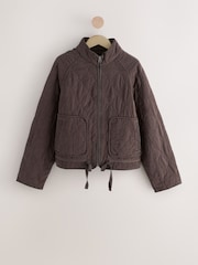 Chocolate Brown Quilted Jacket - Image 10 of 10