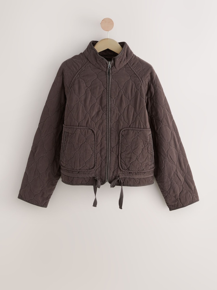 Chocolate Brown Quilted Jacket - Image 10 of 10