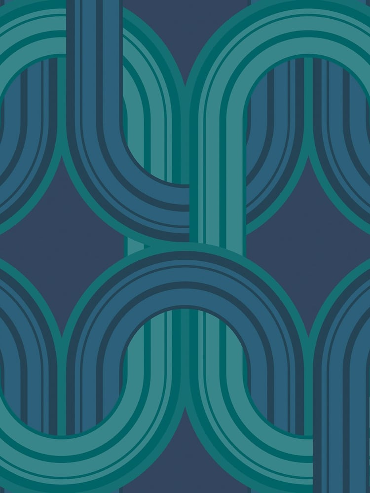 Graham & Brown Electric Blue Envy In the Loop 10M Wallpaper - Image 2 of 3