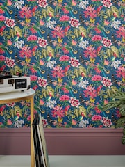 Graham & Brown Deep Navy Paradiso Multi 10M Wallpaper - Image 4 of 4