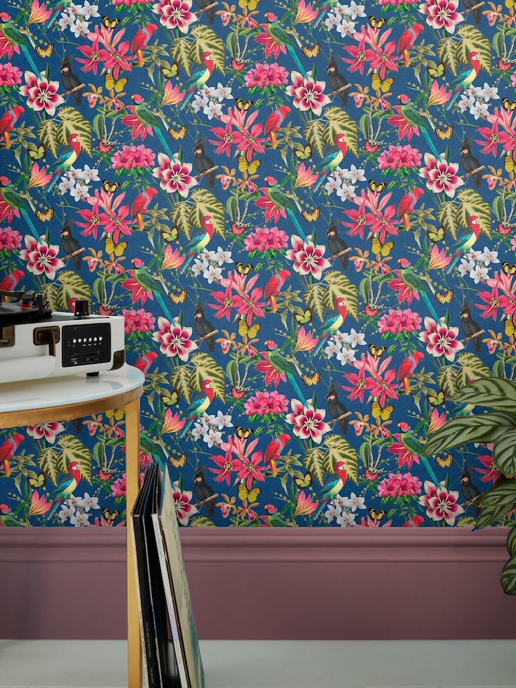 Graham & Brown Deep Navy Paradiso Multi 10M Wallpaper - Image 4 of 4