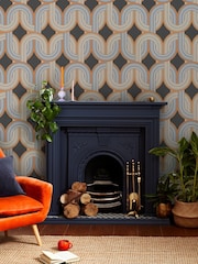 Graham & Brown Chocolate Orange Envy In the Loop 10M Wallpaper - Image 1 of 3