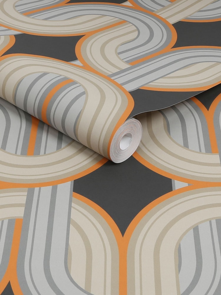Graham & Brown Chocolate Orange Envy In the Loop 10M Wallpaper - Image 3 of 3