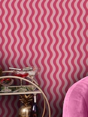 Graham & Brown Raspberry or Tangerine Making Waves Wallpaper - Image 1 of 3