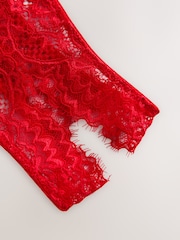 Red Crotchless Thong Lace Knickers - Image 2 of 4