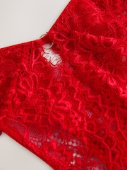 Red Crotchless Thong Lace Knickers - Image 4 of 4