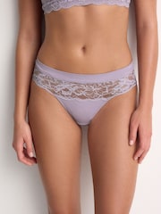 Lilac/Black/White High Leg Knickers 3 Pack - Image 1 of 5
