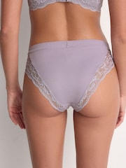 Lilac/Black/White High Leg Knickers 3 Pack - Image 5 of 5