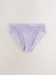 Lilac/Black/White High Leg Knickers 3 Pack - Image 9 of 12