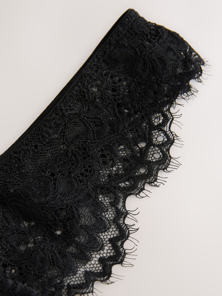 Black Crotchless Thong Lace Knickers - Image 2 of 4