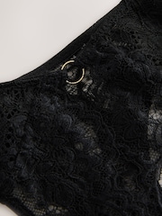 Black Crotchless Thong Lace Knickers - Image 3 of 4