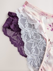 Violet/Floral Imprimé prune - Lot de 2 slips échancrés - Image 10 de 11