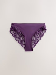Plum Purple/Floral Print High Leg Knickers 2 Pack - Image 9 of 11