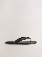 Chocolate Brown Suede Standard/Wide Fit Forever Comfort® Square Toe Thong Sandals - Image 2 of 5