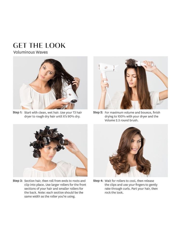 T3 Volumizing Hot Rollers Luxe 4 XL 4.4cm and 4 LG 3.8 cm Hot Roller Set with Dual Temperature Control - Image 5 of 5