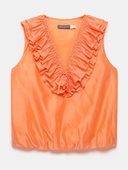 Mint Velvet Orange Ruffle Front Top - Image 6 of 7
