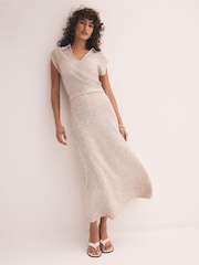 Mint Velvet Neutral Sequin Midi Dress - Image 6 of 8