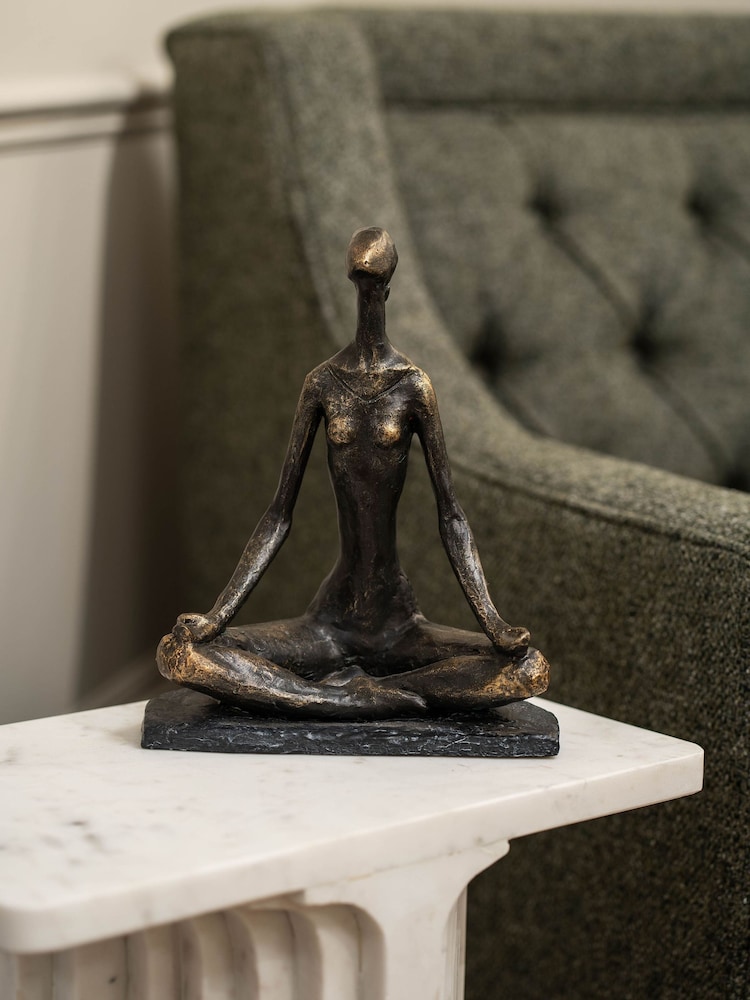 Libra Interiors Bronze Yoga Pose Sculpture - Image 1 of 6