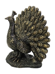 Libra Interiors Bronze Peacock Sculpture - Image 2 of 6