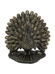 Libra Interiors Bronze Peacock Sculpture - Image 3 of 6