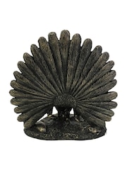 Libra Interiors Bronze Peacock Sculpture - Image 4 of 6