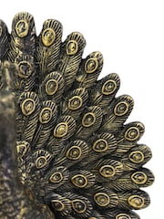 Libra Interiors Bronze Peacock Sculpture - Image 5 of 6