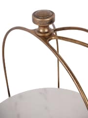 Libra Interiors Antique Gold White Belvedere Aged One Tiered Stand - Image 5 of 6