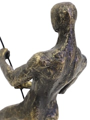 Libra Interiors Bronze Fishing Sculpture on Stand - Image 5 of 6