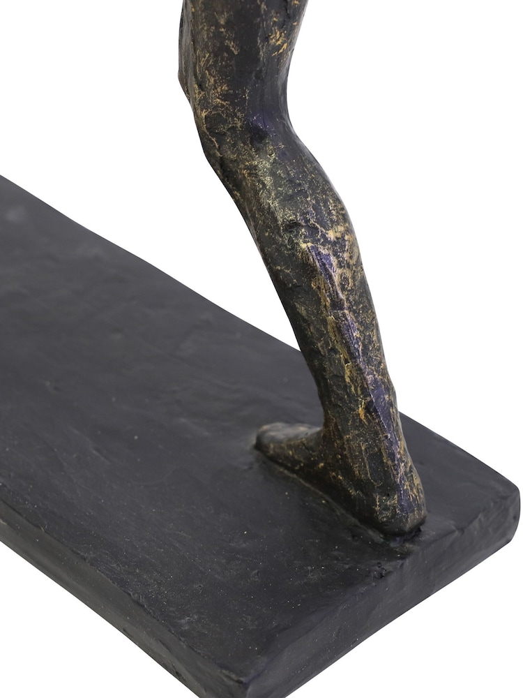 Libra Interiors Bronze Fishing Sculpture on Stand - Image 6 of 6