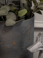 Libra Interiors Set of 2 Charcoal Blue Volcano Planters - Image 3 of 6