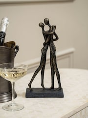 Libra Interiors Bronze Lovers Embrace Sculpture - Image 1 of 6