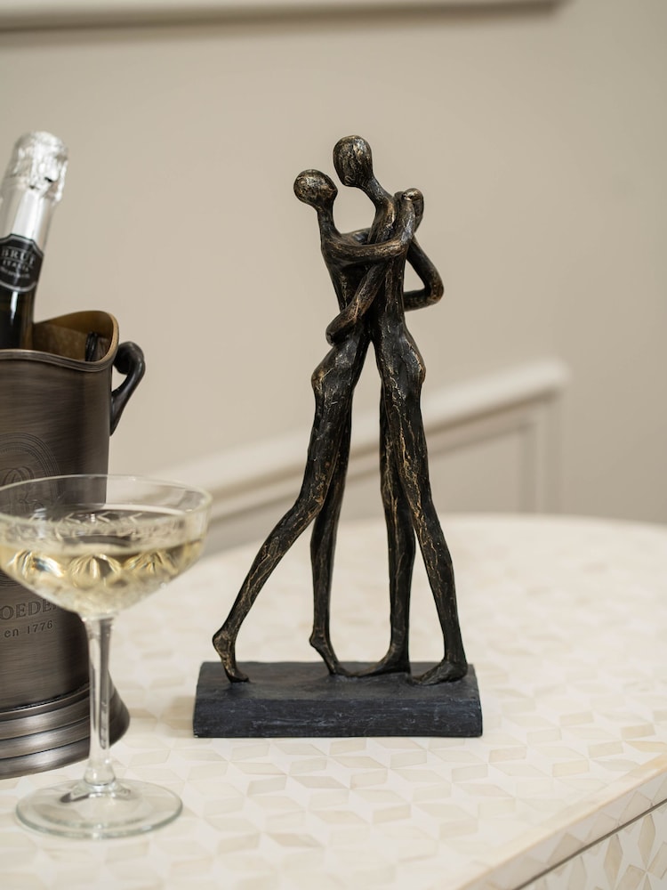 Libra Interiors Bronze Lovers Embrace Sculpture - Image 1 of 6